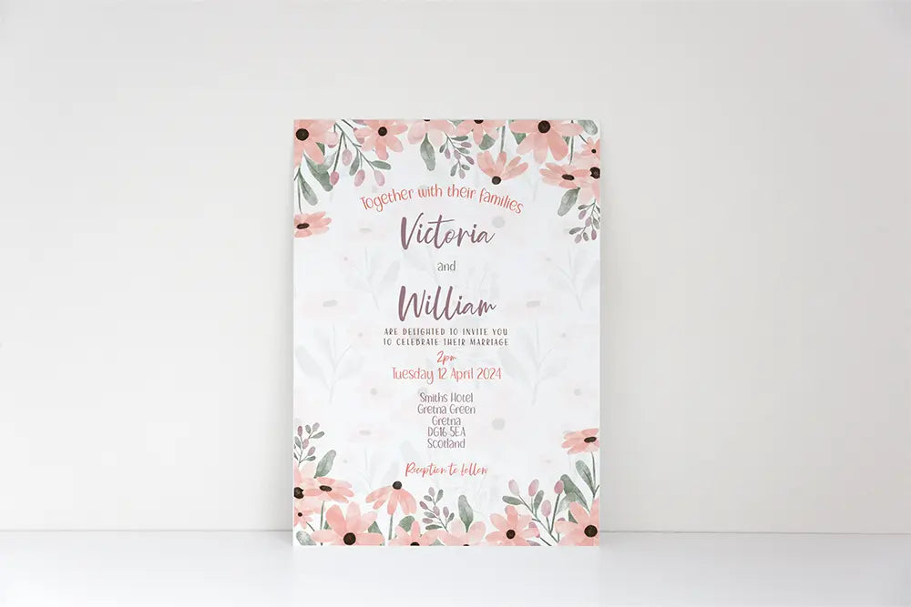 Wedding Invitation Card Wild Flower