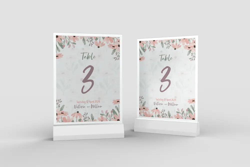 Table Number Sign Wild Flower