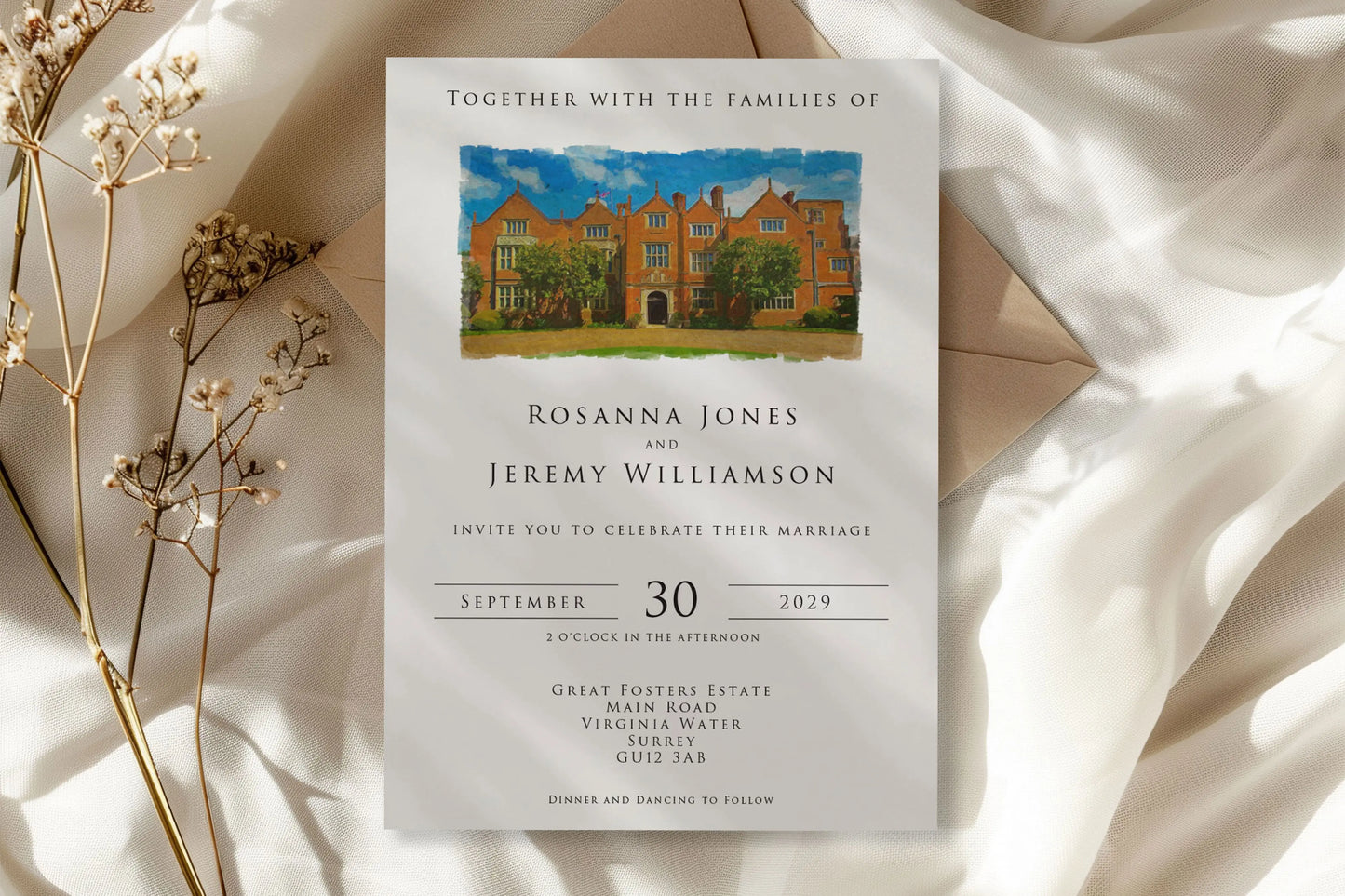 Wedding Invitation Card Venue Illustration