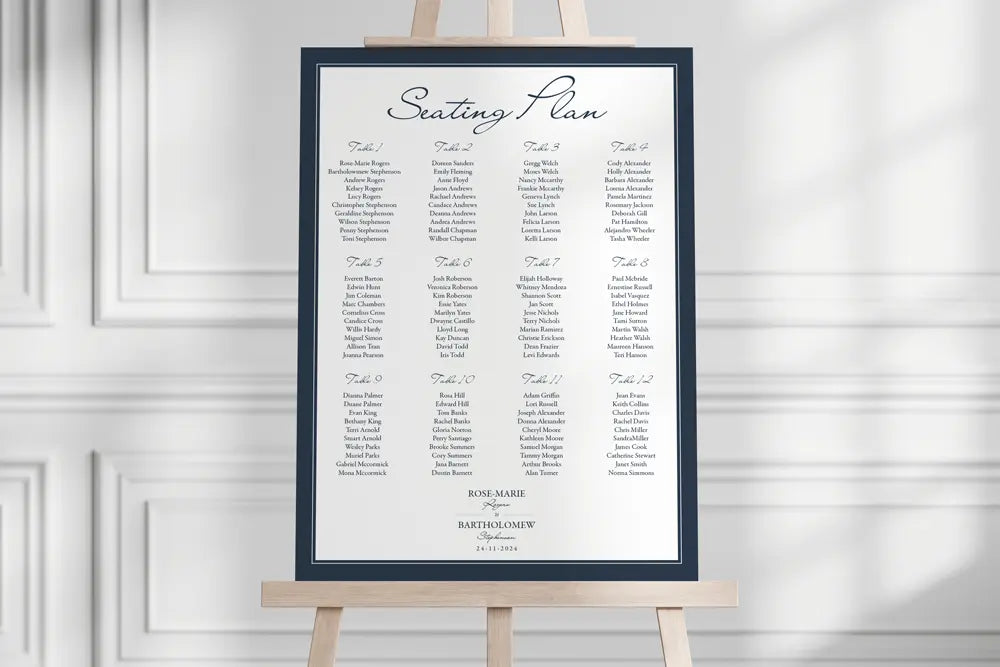 Seating Plan Sign Elegant