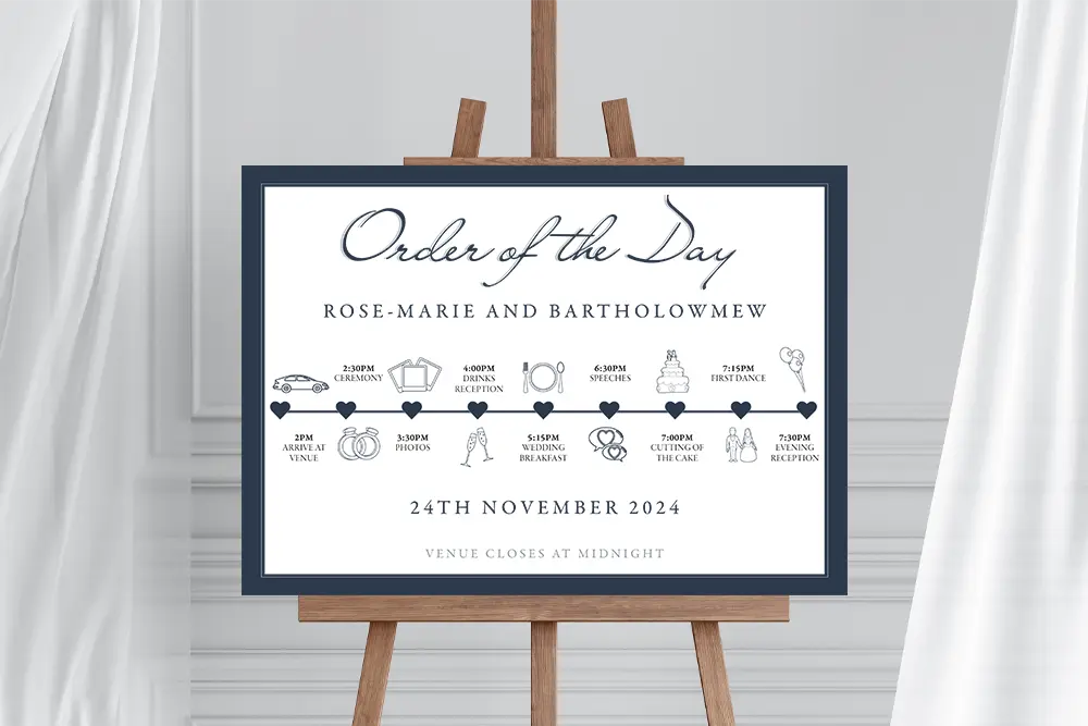Order of the Day Sign Elegant