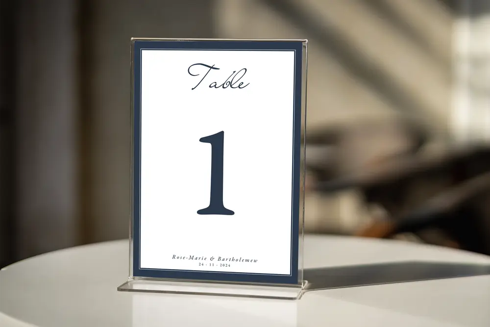 Table Number Sign Elegant