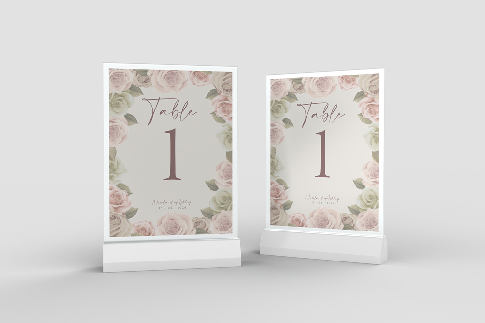 Table Number Sign