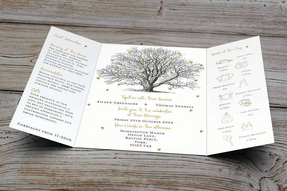 Gatefold Wedding Invitation Fallen For You