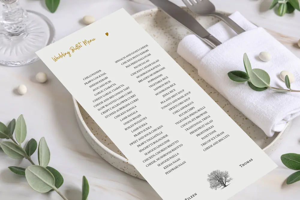 Buffet Menu Fallen For You