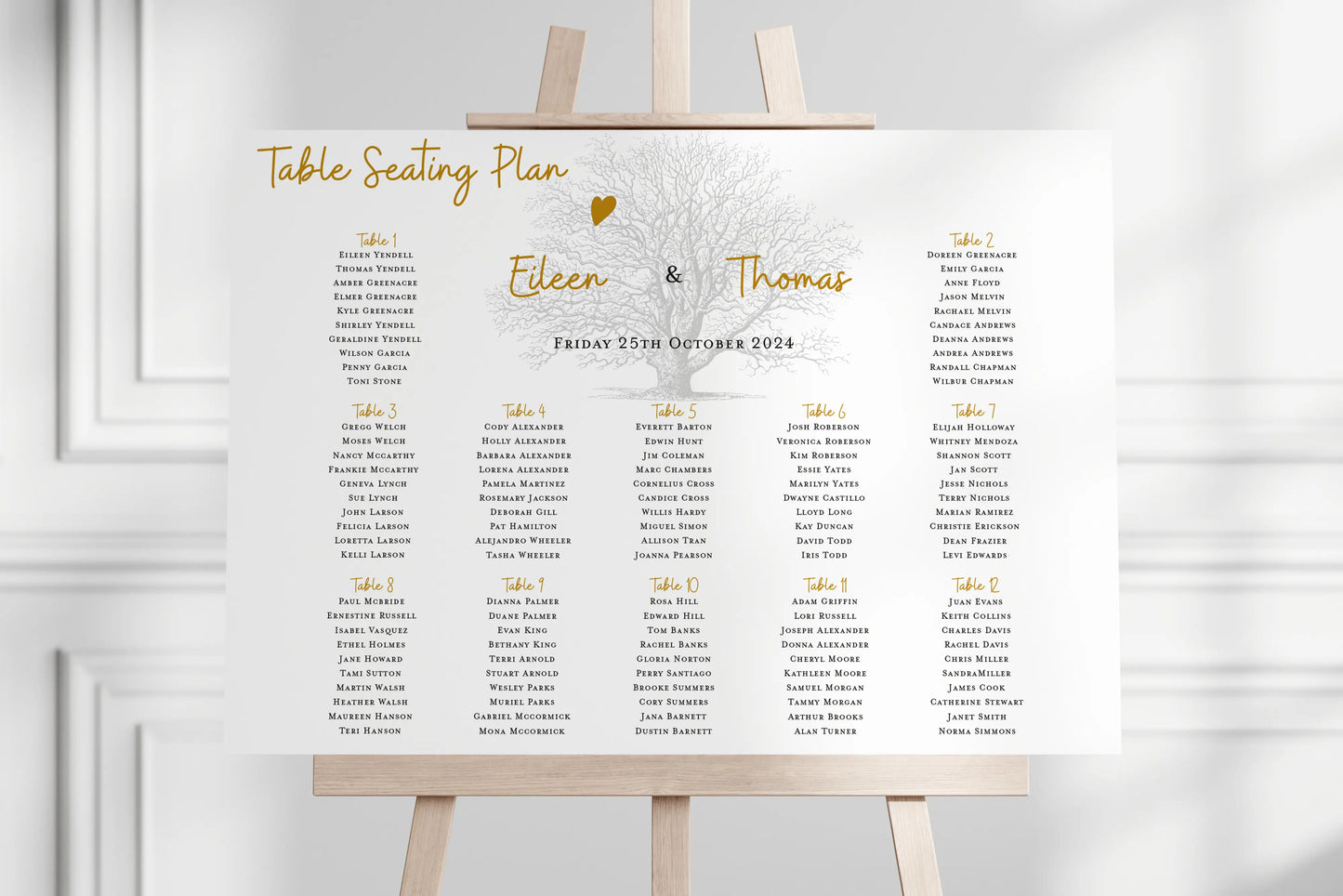 Seating Plan Sign Fallen For You