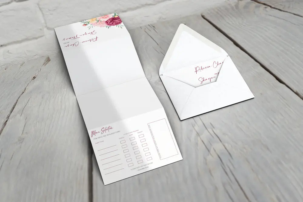 Accordion Wedding Invitation Deluxe Floral