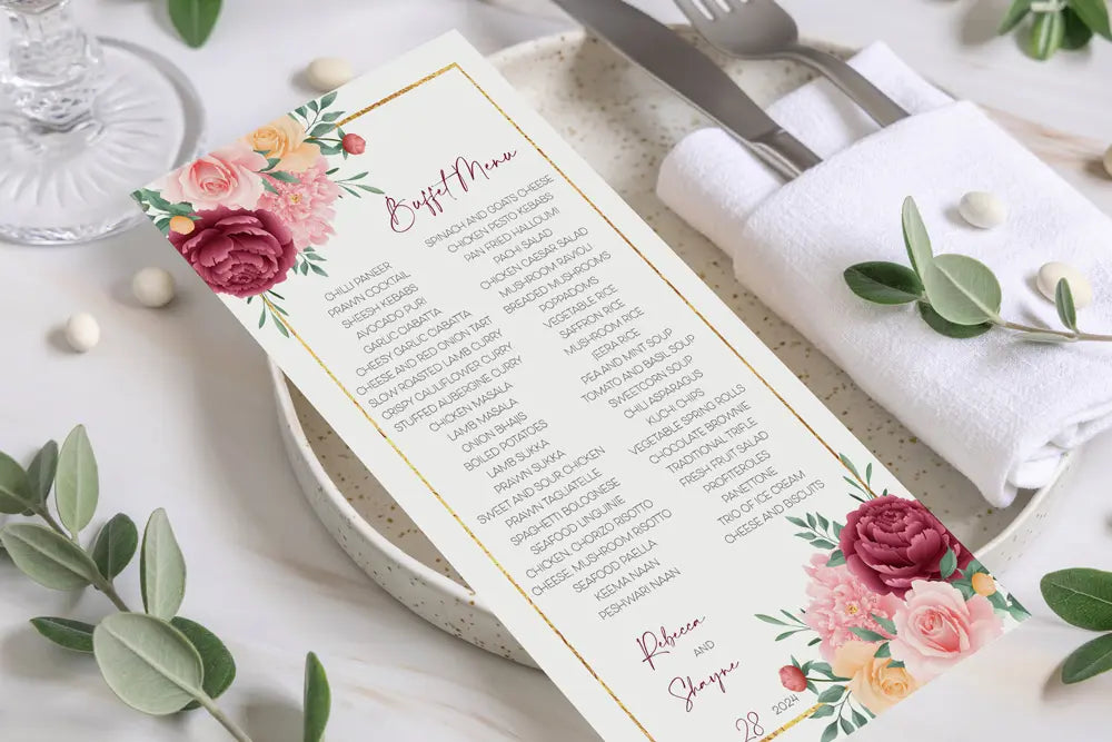 Buffet Menu Floral