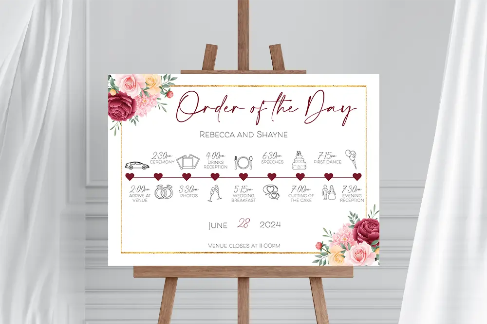 Order of the Day Sign Floral