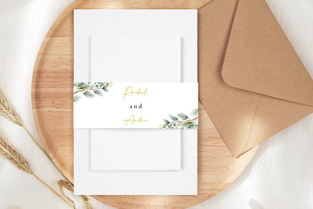 Invitation Wrap Golden Eucalyptus