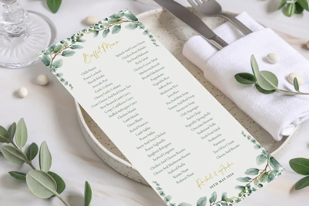 Buffet Menu Golden Eucalyptus