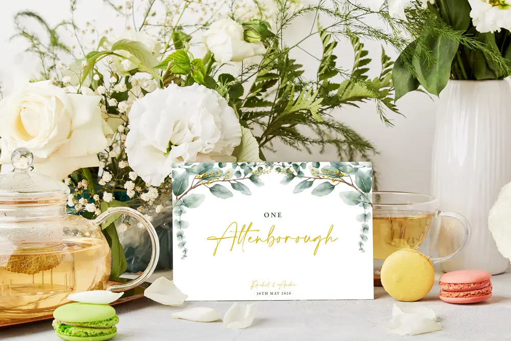 Table Name & Number Sign Golden Eucalyptus