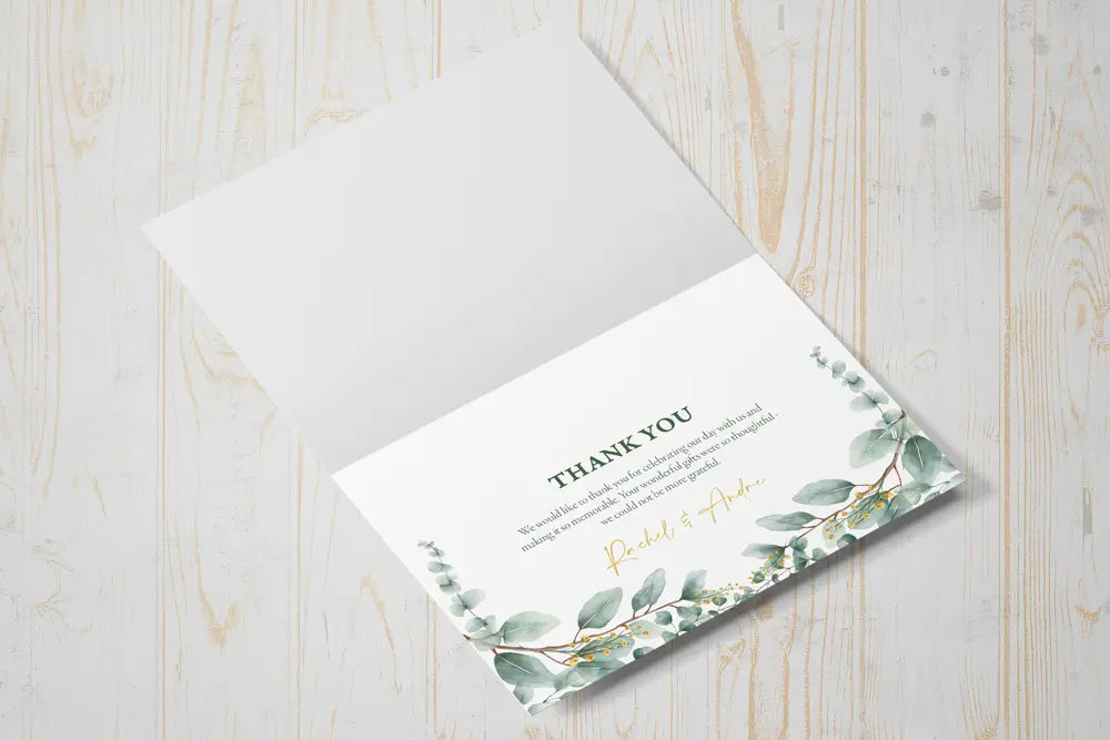 Thank You Card Golden Eucalyptus