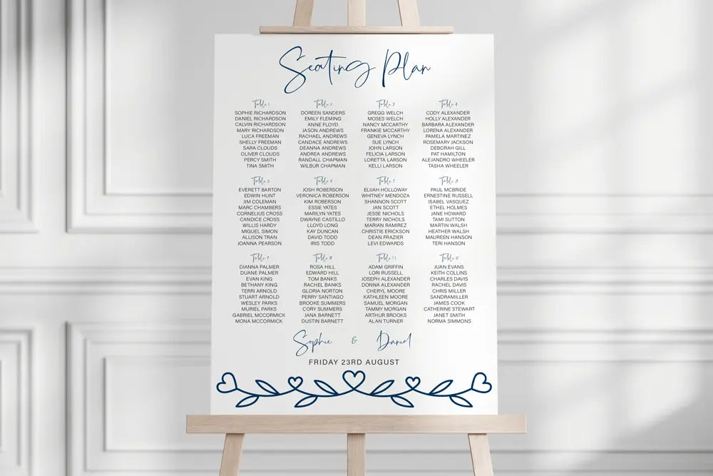 Seating Plan Sign Impression