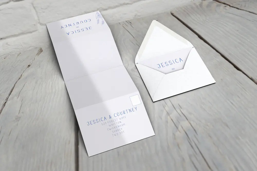 Accordion Wedding Invitation Lavender