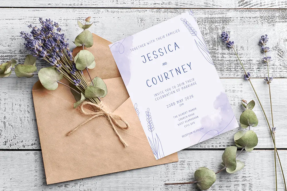 Wedding Invitation Card Lavender