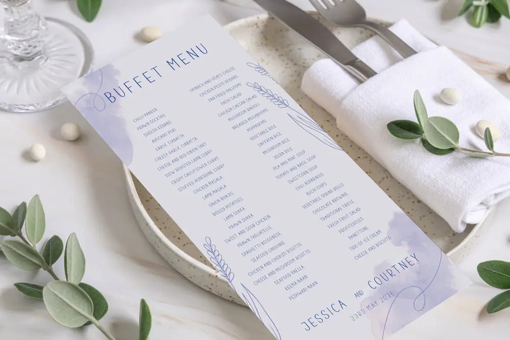 Buffet Menu Lavender