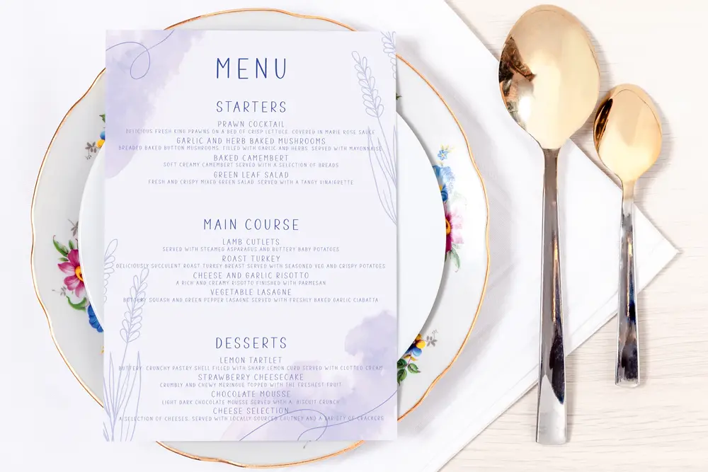 Set Menu Lavender