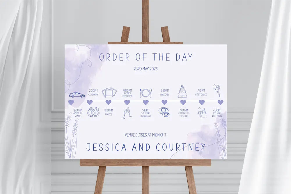 Order of the Day Sign Lavender