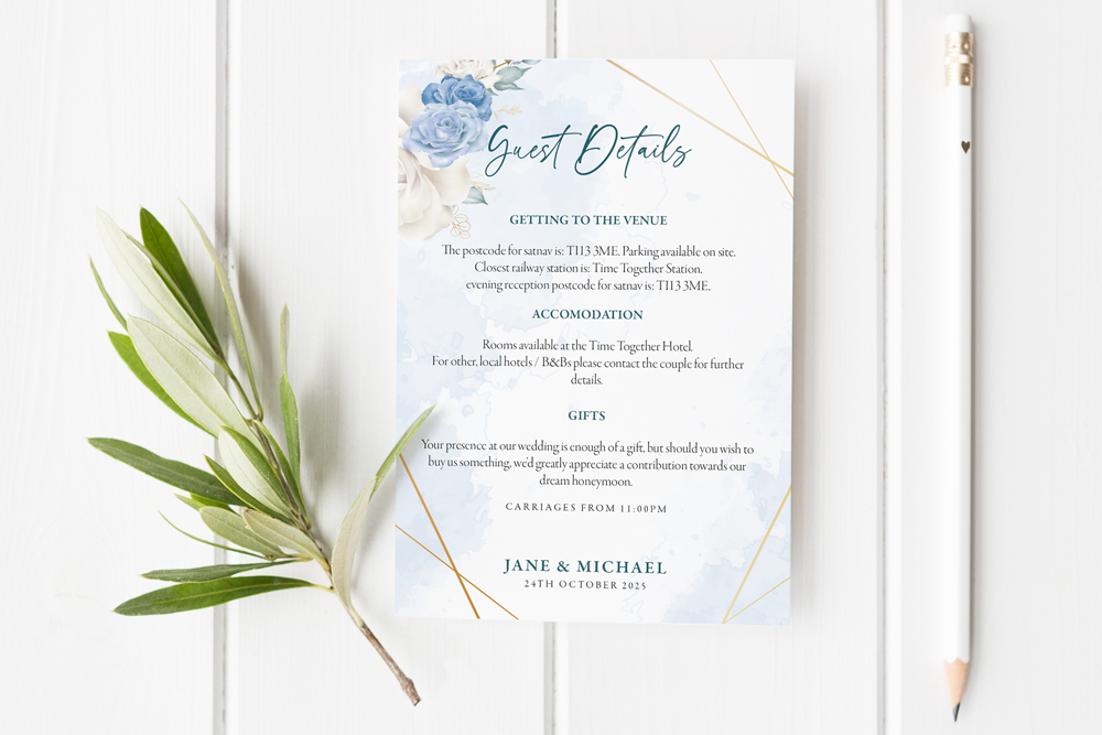 Guest Information & QR code Card