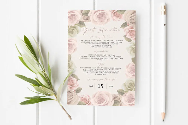 Guest Information & QR code Card Exquisite