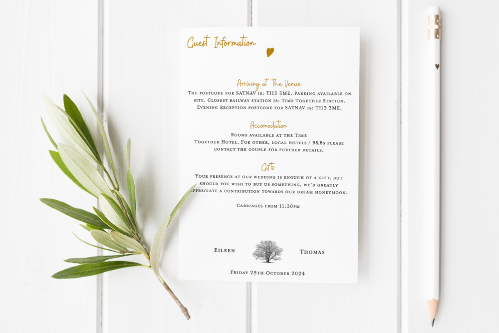 Guest Information & QR code Card