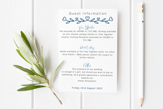 Guest Information Card