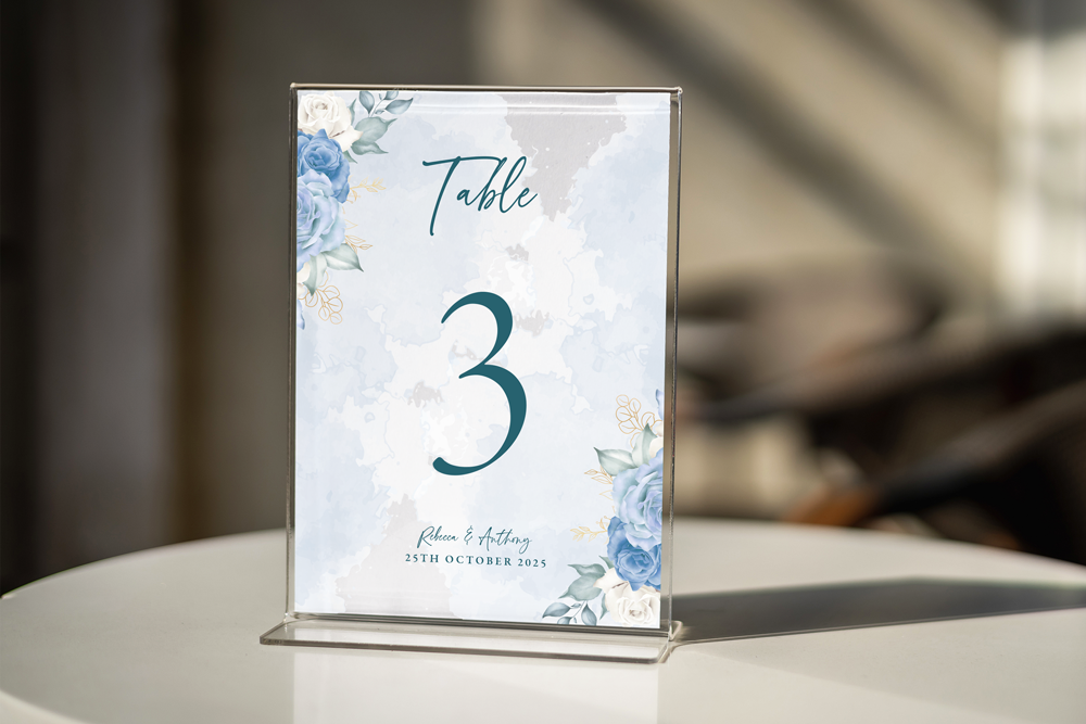 Table Number Sign