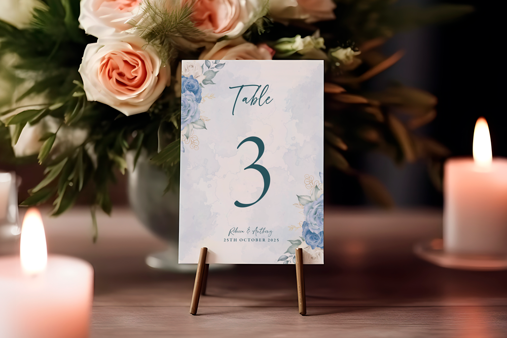 Table Number Sign