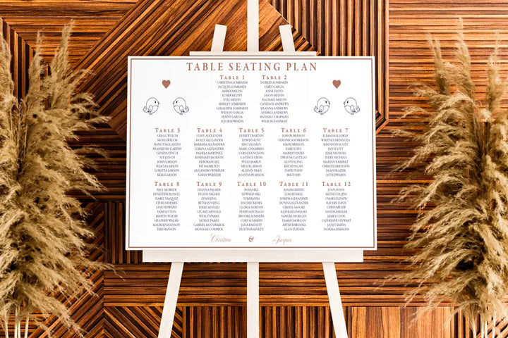 Seating Plan Sign Lovebirds