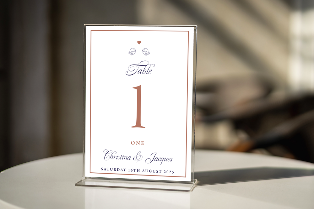 Table Number Sign