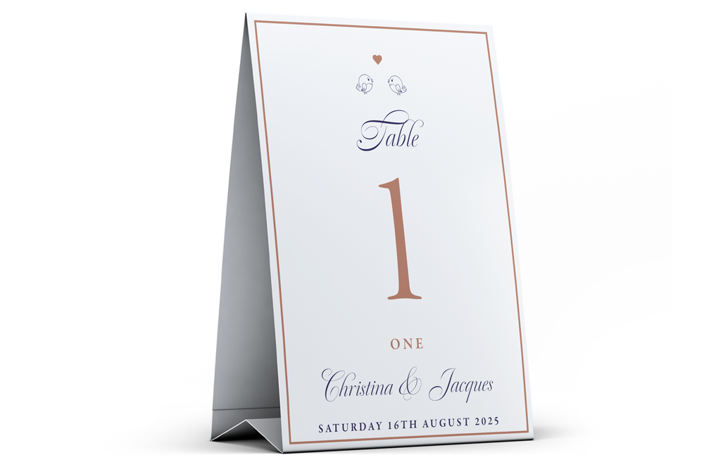 Table Number Sign