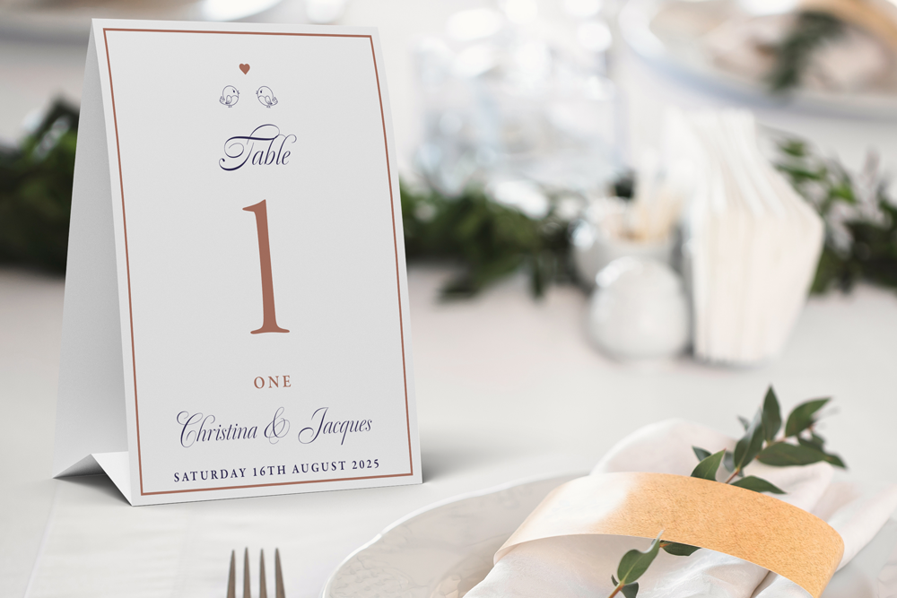 Table Number Sign