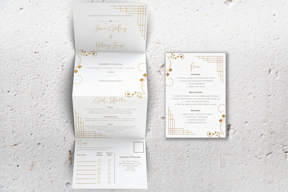 Accordion Wedding Invitation Deluxe