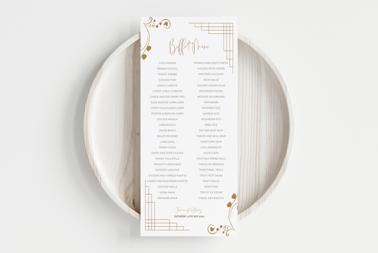 Buffet Menu