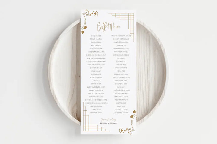 Buffet Menu Lovestract