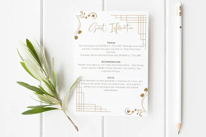 Guest Information & QR code Card Lovestract