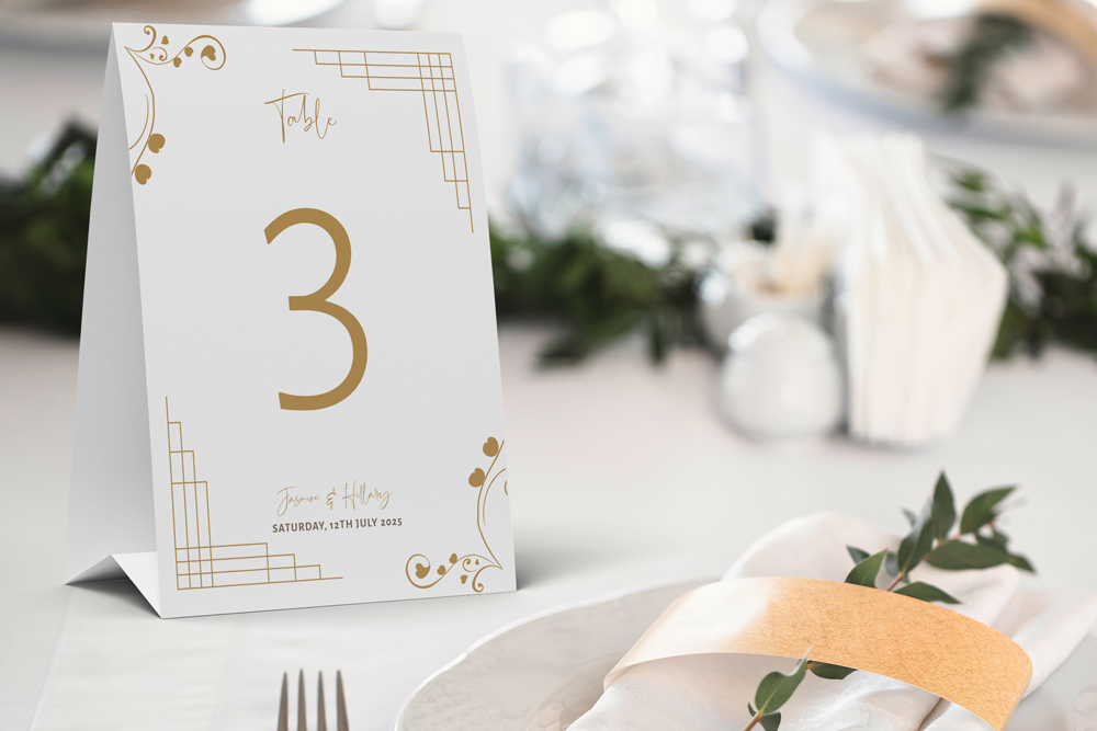 Table Number Sign
