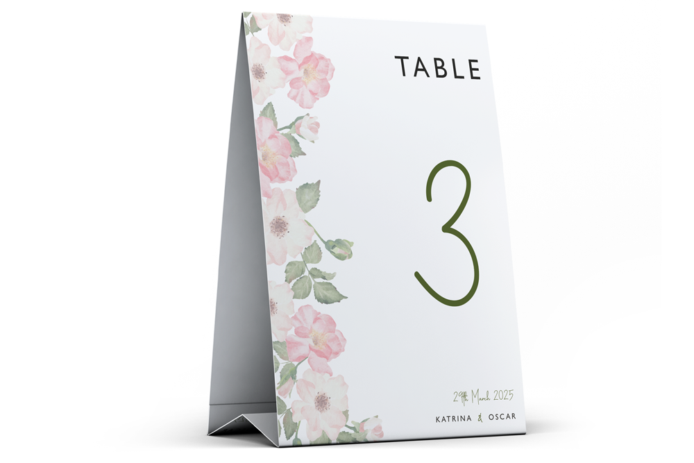 Table Number Sign