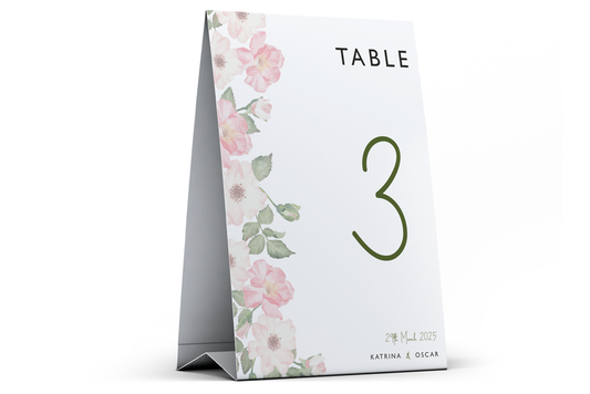 Table Number Sign