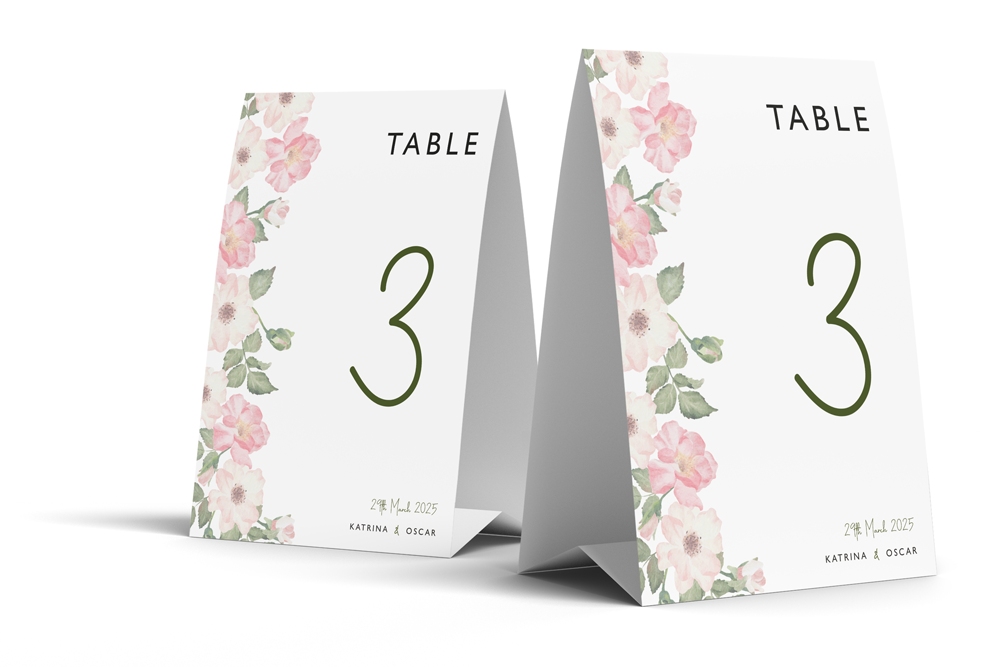 Table Number Sign