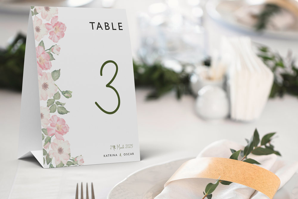 Table Number Sign