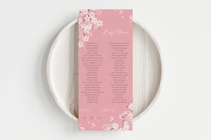 Buffet Menu Pink Blossom