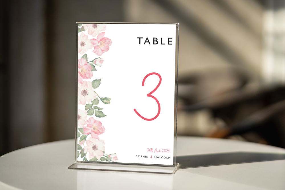 Table Number Sign