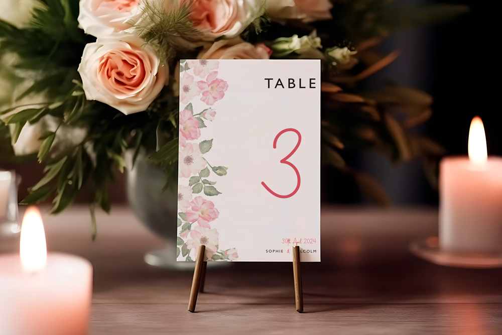Table Number Sign