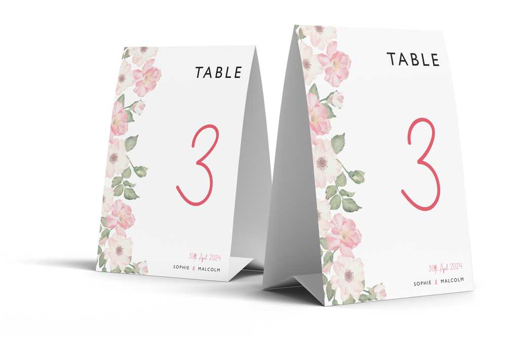 Table Number Sign