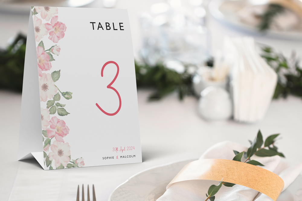 Table Number Sign