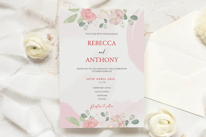 Wedding Invitation Card Rose