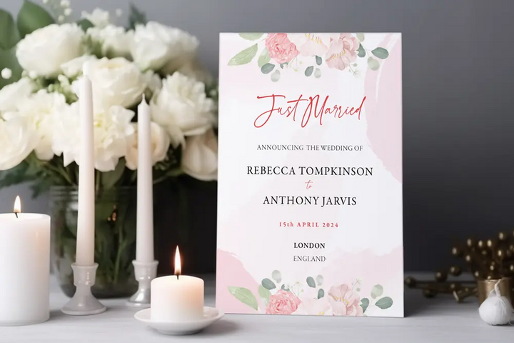 Wedding Announcement Card Rose