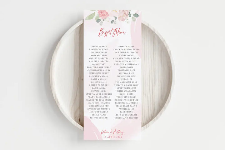 Buffet Menu Rose